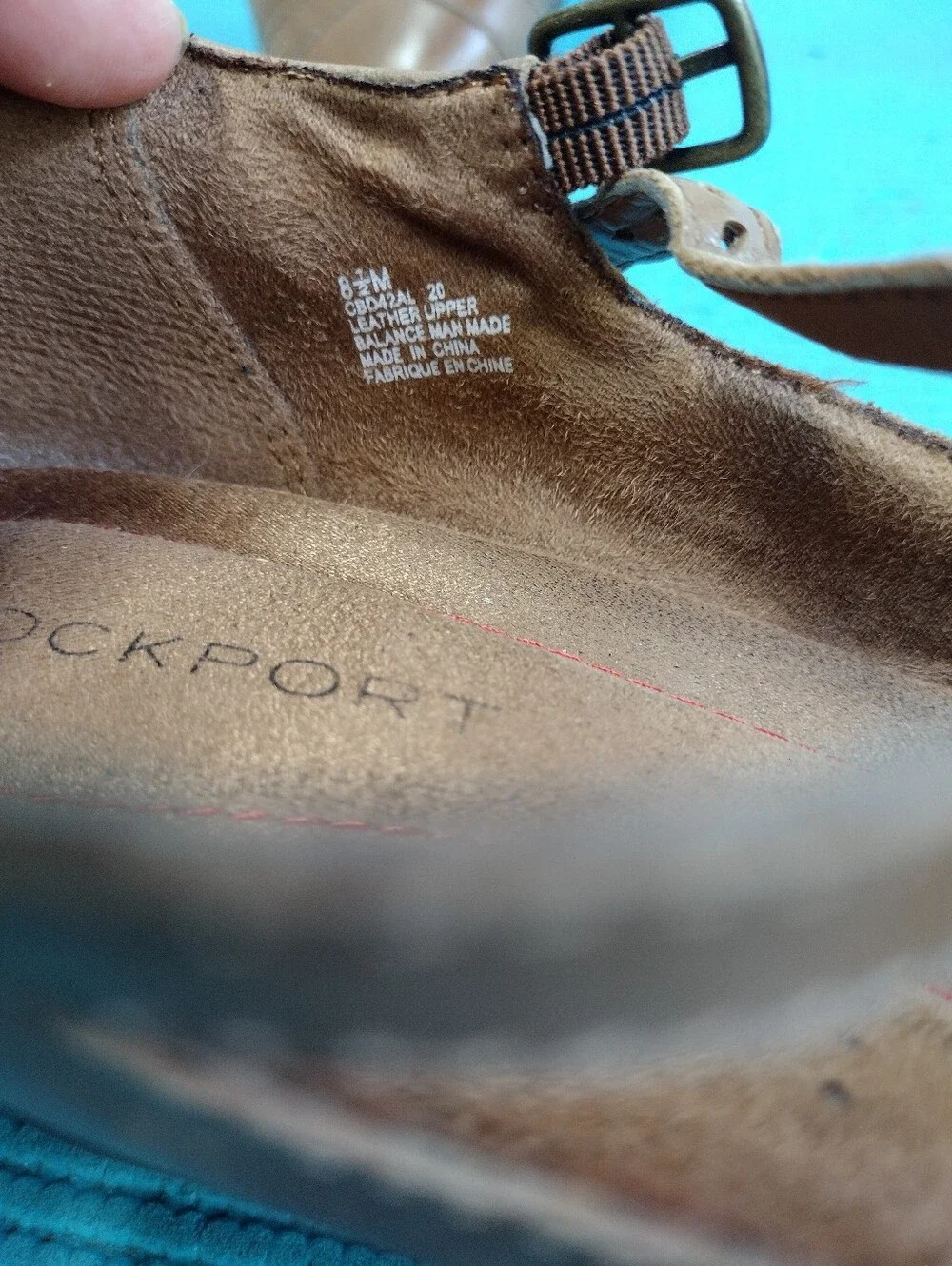 Rockport Women's Leather T-Strap Shoes Vintage Style Pump Low Heel Straps 8.5